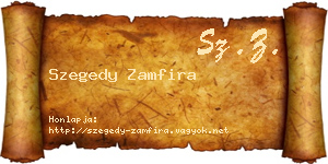 Szegedy Zamfira névjegykártya